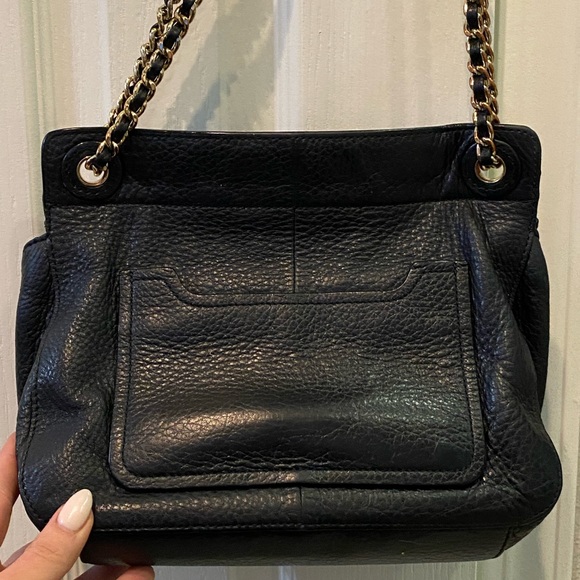 TORY BURCH Marion Black Leather Flap Cross Body Shoulder Bag - Picture 3 of 6